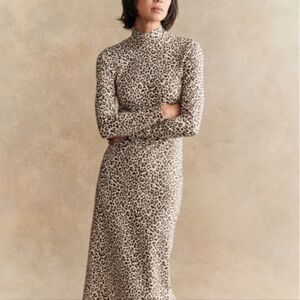 Sézane Felicia Leopard Midi Dress